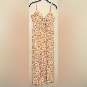 As U Wish Floral Dress in Orange and Pink Size Large